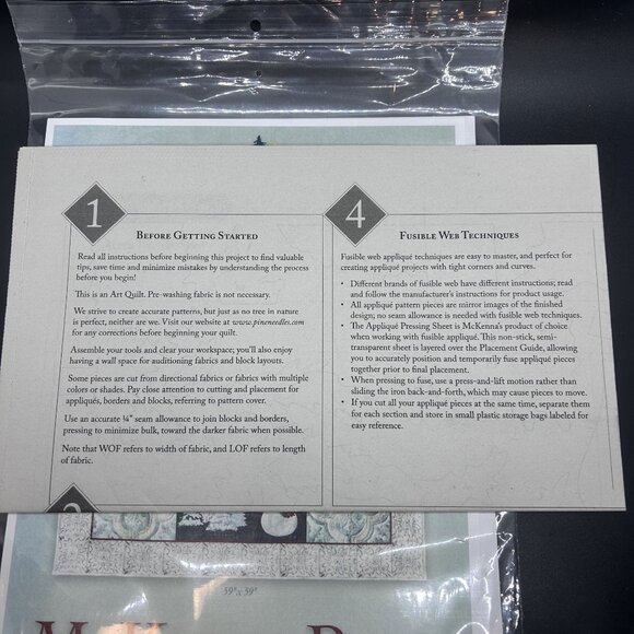 McKenna Ryan Joyeux Noel “JN02, Window” Applique Quilt Sewing Pattern Uncut FF - Picture 5 of 6